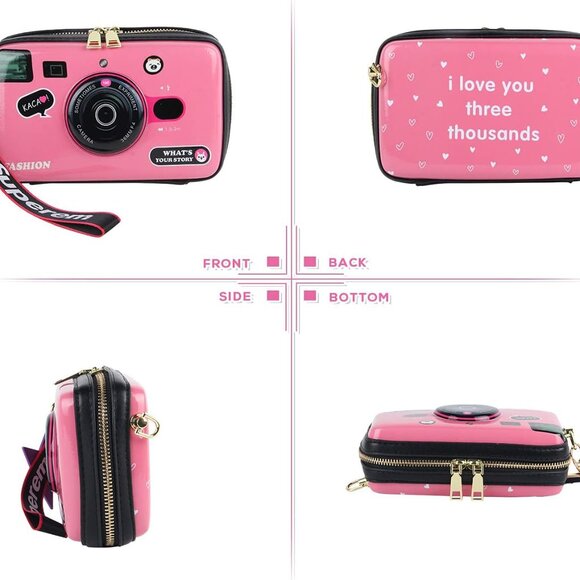 Women Camera Shape PU Leather Crossbody Shoulder Bag Clutch Purse - Picture 2 of 7